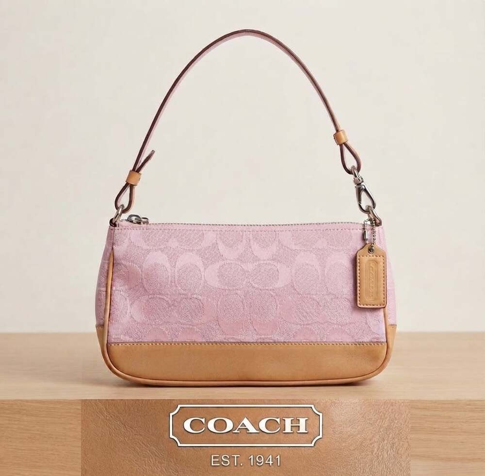 Coach Signature Demi Bag 6094 Pink Monogram Shoulder Handbag